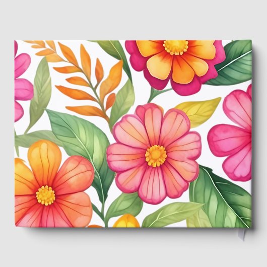 Colorful Floral Mexican Fiesta Wedding Gastenboek (Achterkant)