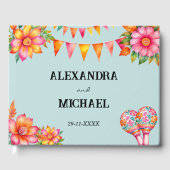 Colorful Floral Mexican Fiesta Wedding Gastenboek (Voorkant)