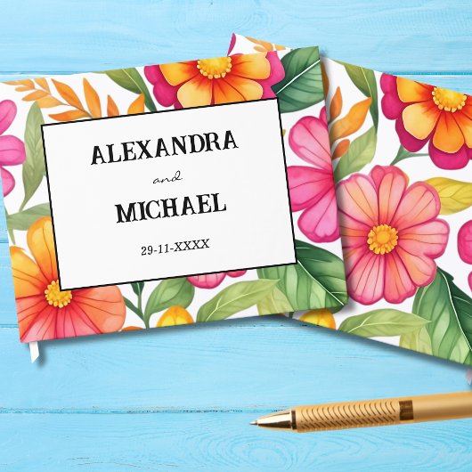 Colorful Floral Mexican Fiesta Wedding Gastenboek