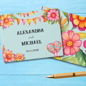 Colorful Floral Mexican Fiesta Wedding Gastenboek