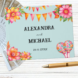 Colorful Floral Mexican Fiesta Wedding Gastenboek