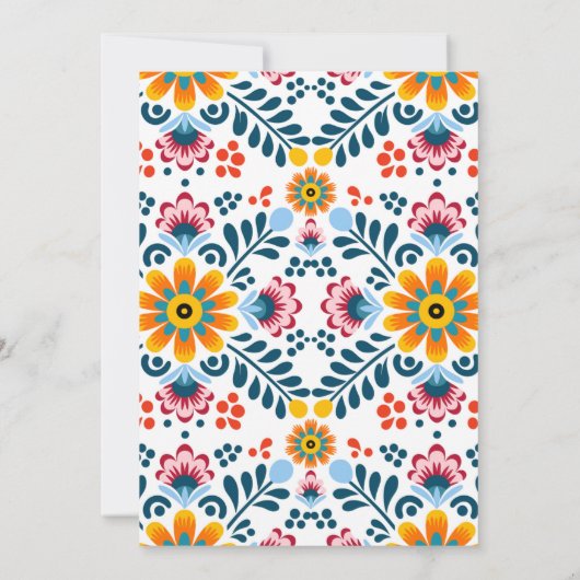 Colorful Floral Mexican Fiesta Wedding Kaart (Achterkant)