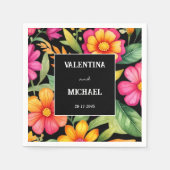 Colorful Floral Mexican Fiesta Wedding Servet (Voorkant)