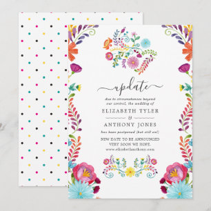 Colorful Floral Mexican Fiesta Wedding Update Kaart