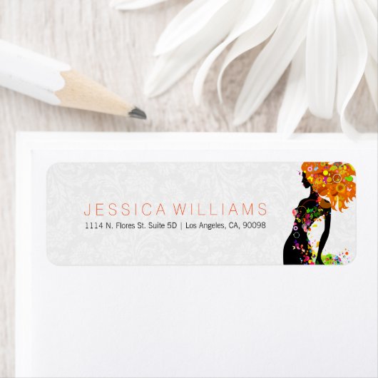 Colorful Floral Mode Girl Etiket (Insitu)