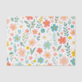 Colorful Floral on White  Tissuepapier (Voorkant)