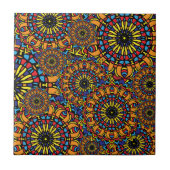 Colorful Floral Oriental Ethnic Mandalas Patroon Tegeltje (Voorkant)