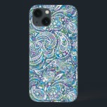 Colorful Floral Paisley Pattern Case-Mate iPhone Case<br><div class="desc">Elegante,  kleurrijke,  abstracte achtergrond met een wit  bloemenpaisley naadloos patroon.</div>