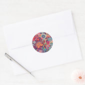 Colorful Floral Paisley Ronde Sticker (Envelop)
