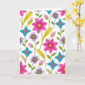 Colorful Floral Pattern Blank Kaart (Gele Bloem)