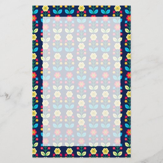Colorful Floral Pattern Briefpapier (Voorkant)
