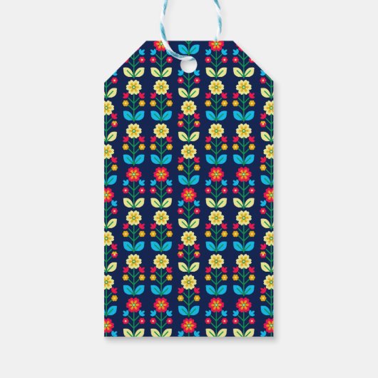 Colorful Floral Pattern Cadeaulabel (Achterkant)