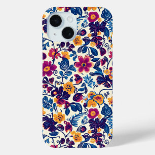 Colorful Floral Pattern iPhone 15 Case