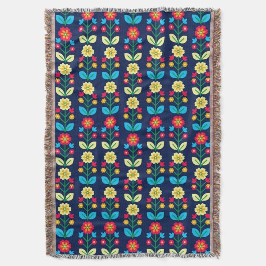 Colorful Floral Pattern Deken (Voorkant Verticaal)