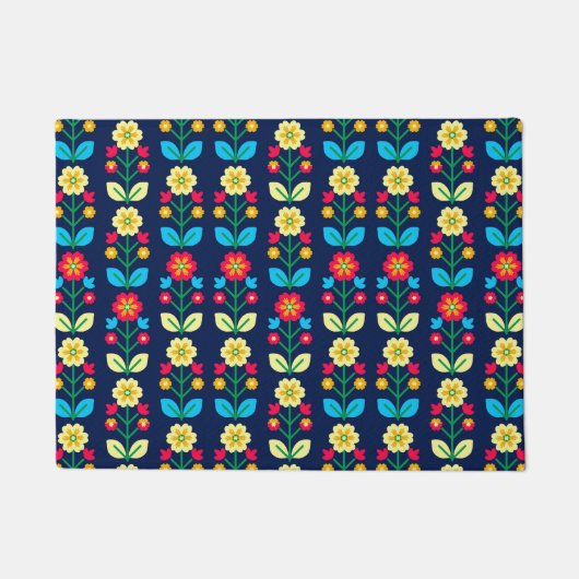 Colorful Floral Pattern Deurmat (Voorkant)