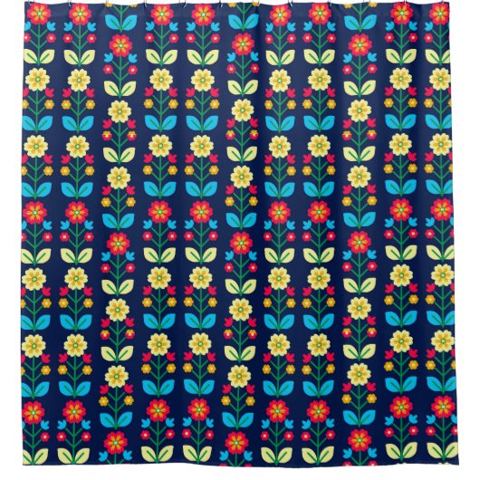 Colorful Floral Pattern Douchegordijn (Voorkant)