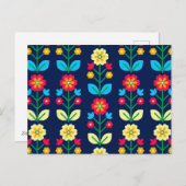 Colorful Floral Pattern Feestdagenkaart (Voorkant / Achterkant)