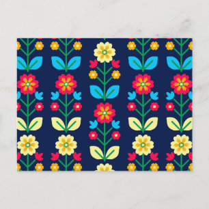 Colorful Floral Pattern Feestdagenkaart