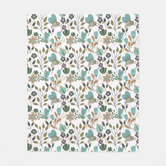 Colorful Floral Pattern Fleece Deken (Voorkant)