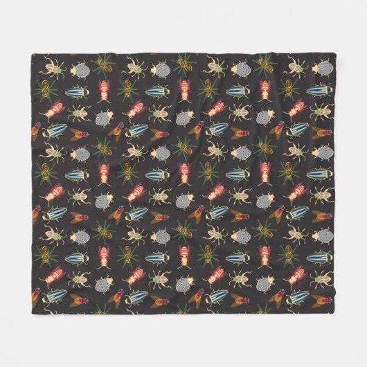 Colorful Floral Pattern Fleece Deken (Voorkant (Horizontaal))