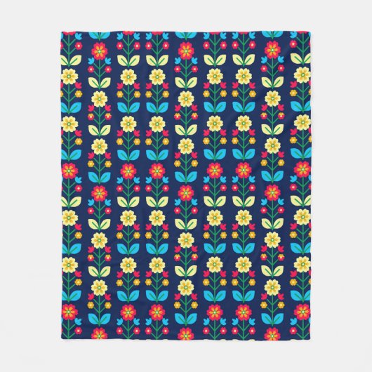 Colorful Floral Pattern Fleece Deken (Voorkant)