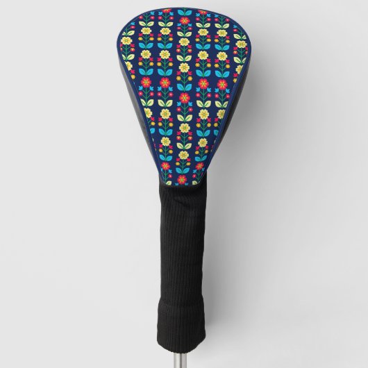 Colorful Floral Pattern Golfheadcover (Voorkant)