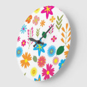 COLORFUL FLORAL PATTERN GROTE KLOK (Hoek)