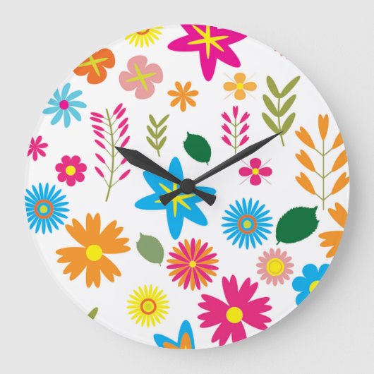COLORFUL FLORAL PATTERN GROTE KLOK (Voorkant)