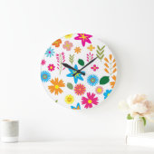 COLORFUL FLORAL PATTERN GROTE KLOK (Huis)