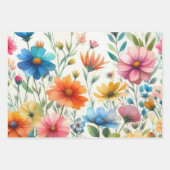 Colorful Floral Pattern Inpakpapier Vel (Voorkant 3)