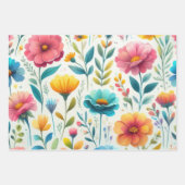 Colorful Floral Pattern Inpakpapier Vel (Voorkant 2)