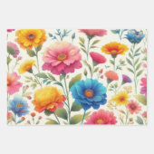Colorful Floral Pattern Inpakpapier Vel (Voorkant)