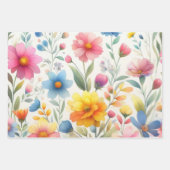 Colorful Floral Pattern Inpakpapier Vel (Voorkant 3)