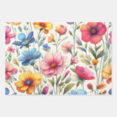 Colorful Floral Pattern Inpakpapier Vel (Voorkant)