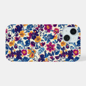 Colorful Floral Pattern iPhone 15 Case (Achterkant horizontaal)