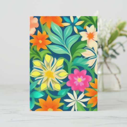 Colorful Floral Pattern Kaart (Staand voorkant)
