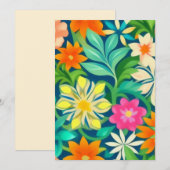Colorful Floral Pattern Kaart (Voorkant / Achterkant)