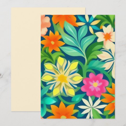 Colorful Floral Pattern Kaart (Voorkant / Achterkant)