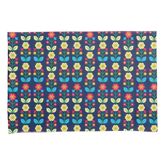 Colorful Floral Pattern Kussensloop (Voorkant-Rechts)