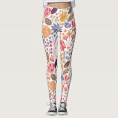 Colorful Floral Pattern Leggings (Voorkant)