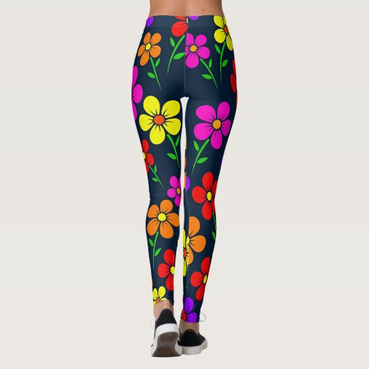 Colorful Floral Pattern Leggings (Achterkant)
