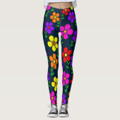 Colorful Floral Pattern Leggings (Voorkant)