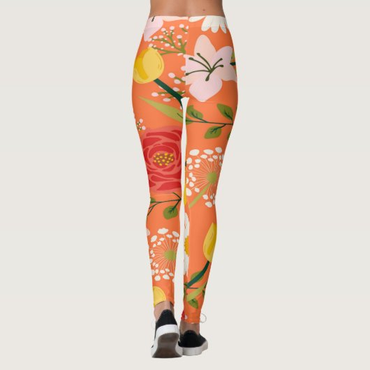 Colorful Floral Pattern Leggings (Achterkant)