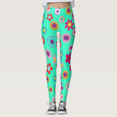 Colorful Floral Pattern Leggings (Voorkant)