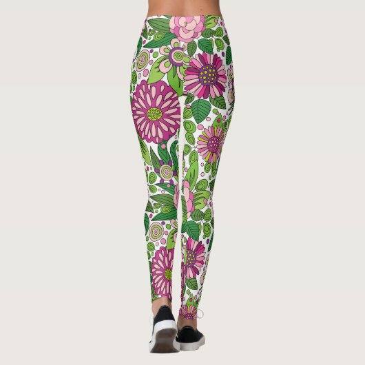 Colorful Floral Pattern Leggings (Achterkant)