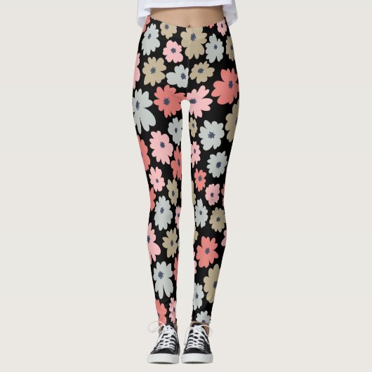 Colorful Floral Pattern Leggings (Voorkant)