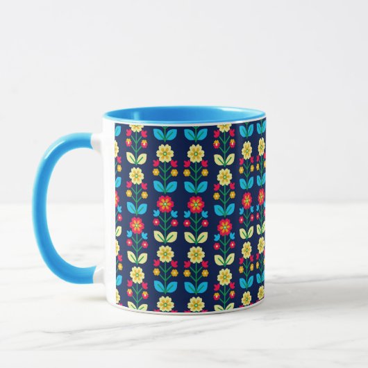 Colorful Floral Pattern Mok (Links)