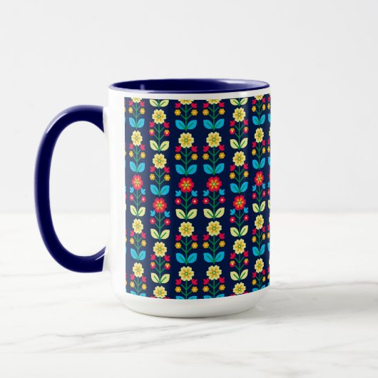 Colorful Floral Pattern Mok (Links)