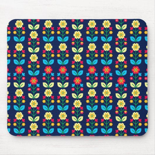 Colorful Floral Pattern Muismat (Voorkant)