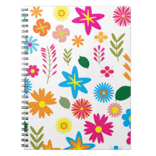 COLORFUL FLORAL PATTERN NOTITIEBOEK